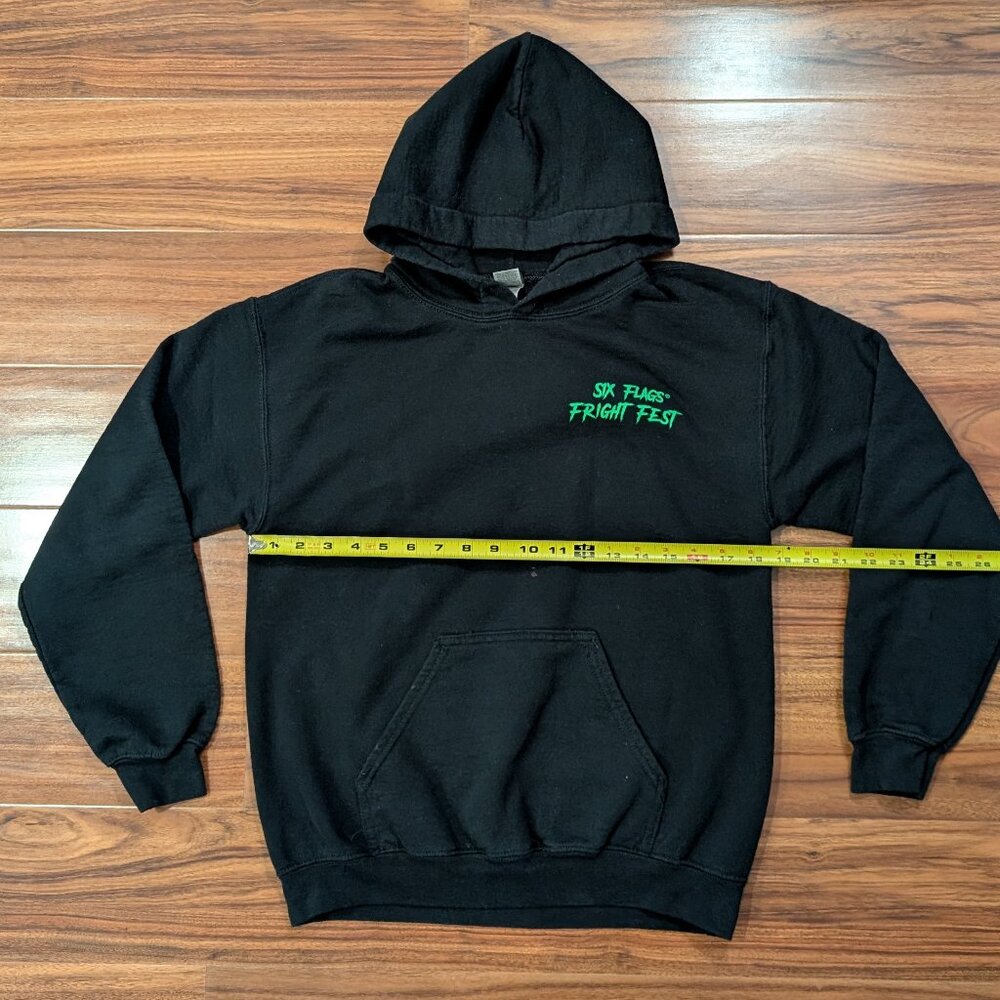 Six Flags Fright Fest Hoodie Sweatshirt Clown Halloween Sz S Great Adventure - Picture 7 of 11
